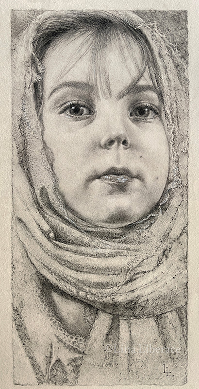 Lina Liberace Stella Charcoal Portrait